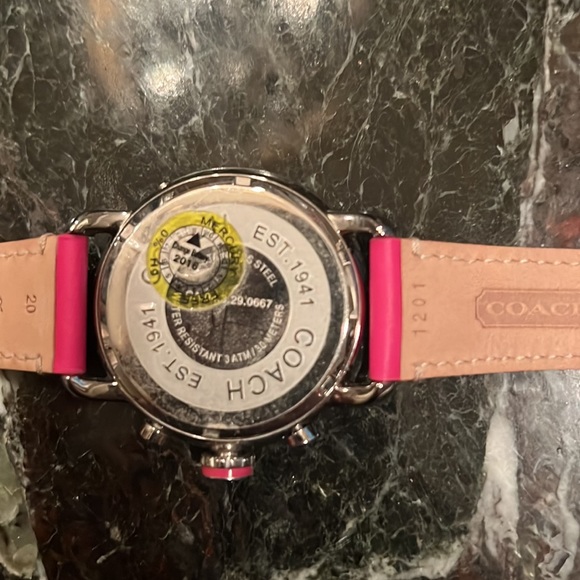 Coach Women’s Watch - hot pink genuine leather band - Picture 5 of 7